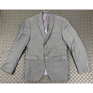 Original Penguin Plaid Dark Gray/Blue Two-Button Sport Coat 36S Men's Blazer